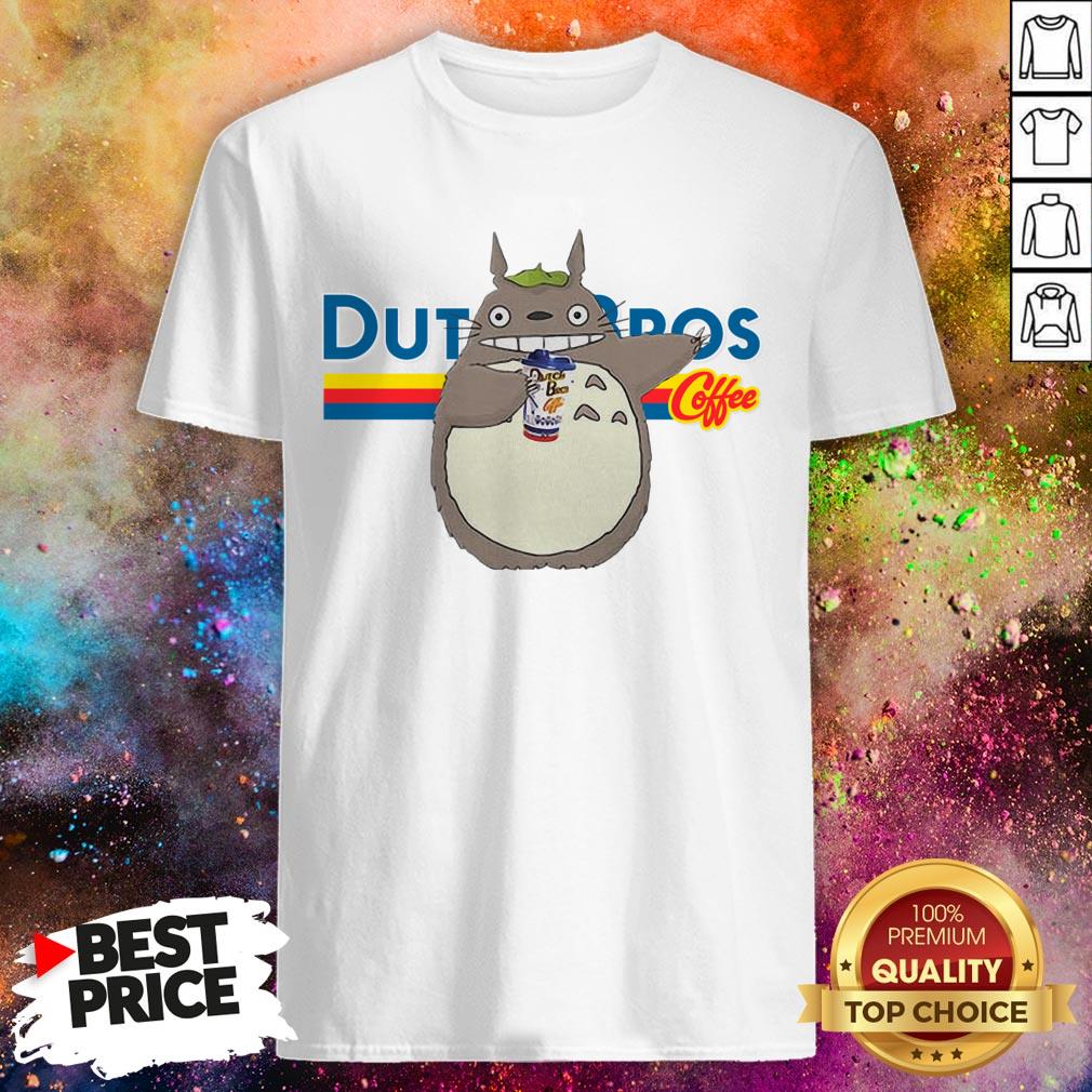 Totoro Drinking Dutch Bros Coffee Shirt