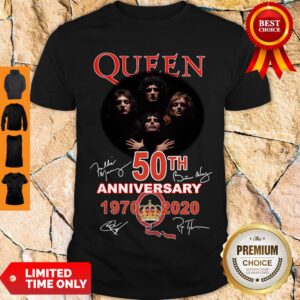 Top Queen 50th Anniversary 1970 2020 Signatures Shirt