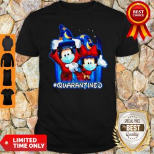 Top Wizard Mickey And Minnie Mouse Mask #Quarantined Coronavirus Shirt