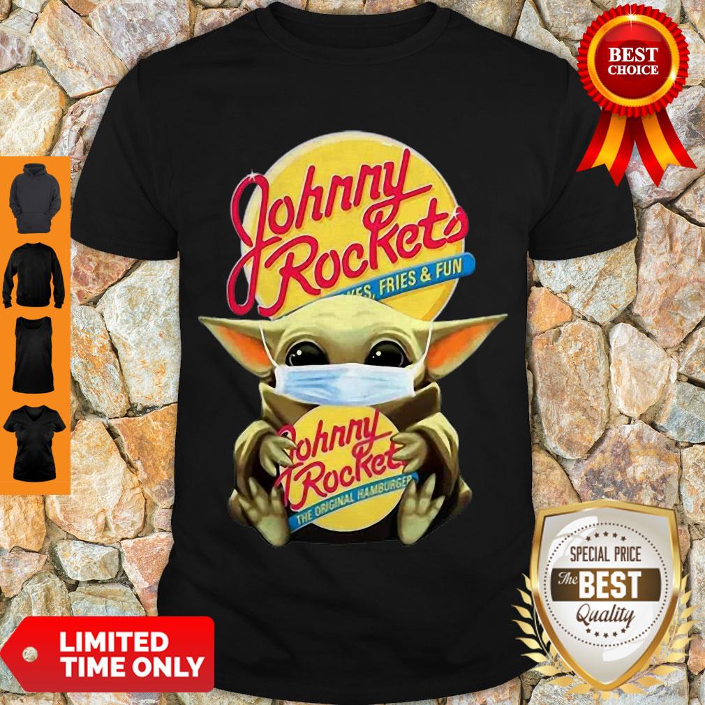 Star Wars Baby Yoda Mask Hug Johnny Rockets Hamburger Covid-19 Shirt