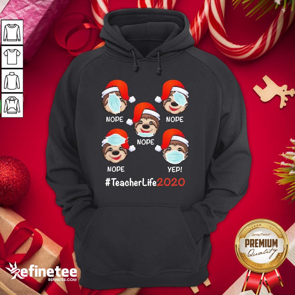 Funny Christmas Teacherlife 2020 Sloth Wearing Mask Shirt