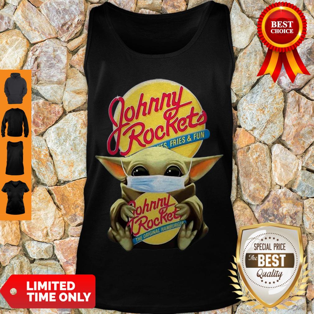 Star Wars Baby Yoda Mask Hug Johnny Rockets Hamburger Covid-19 Shirt