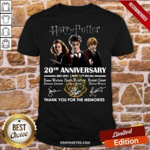 Nice Harry Potter 20th Anniversary 2001 2021 7 Parts 1179 Minutes Thank You For The Memories Signatures Shirt