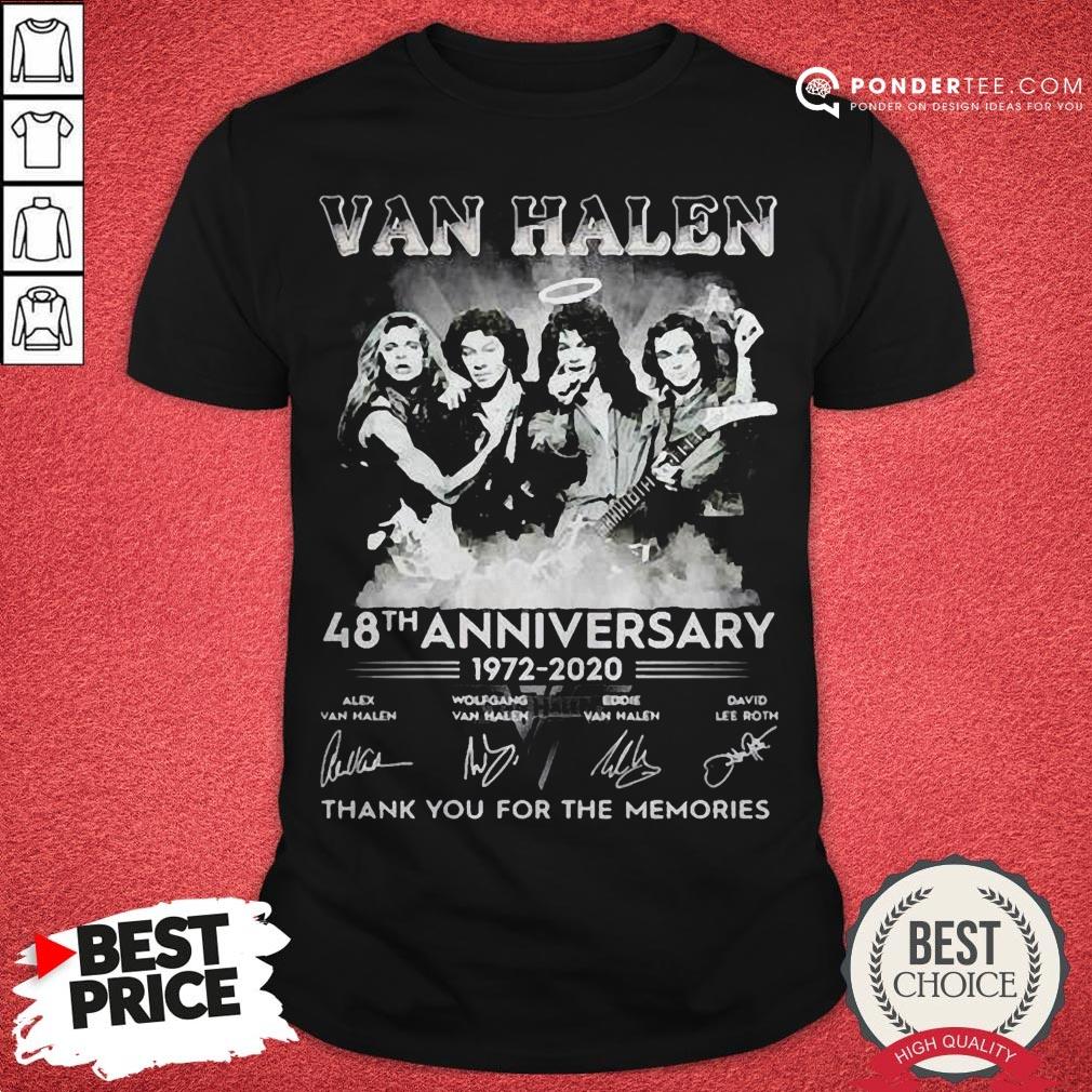 Van Halen 48th Anniversary 1972-2020 Thank You For The Memories Shirt
