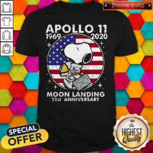 Wonderful Snoopy American Flag Apollo 11 1969 2020 Moon Landing 51st Anniversary Shirt