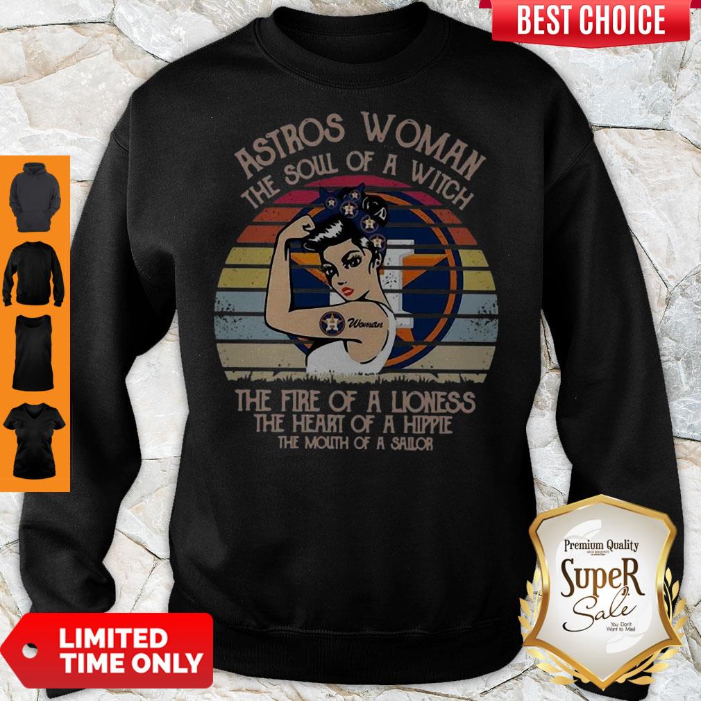 Vintage Astros Woman The Soul Of A Witch The Heart Of A Hippie Shirt