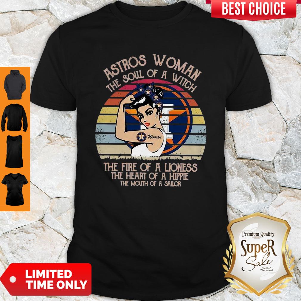 Vintage Astros Woman The Soul Of A Witch The Heart Of A Hippie Shirt