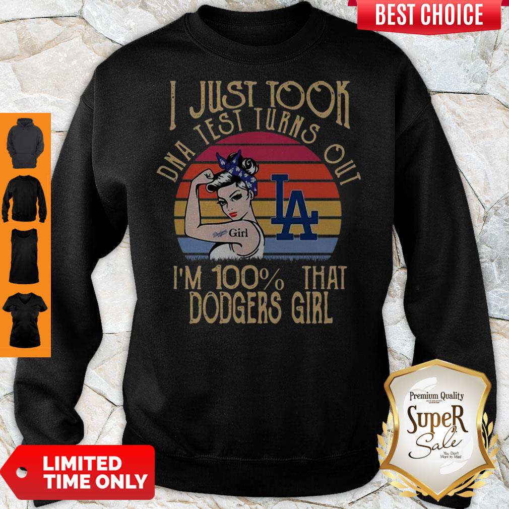 Vintage I Just Tool DNA Test Turns Out I’m 100% That Dodgers Girl Shirt