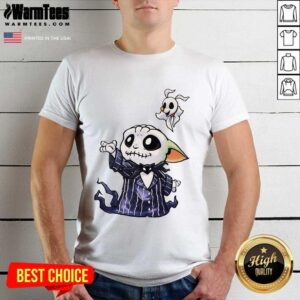 Premium Baby Yoda In Jack Skellington And Zero Shirt