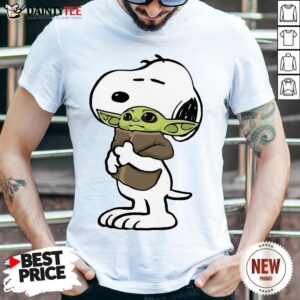 Premium Snoopy Hugging Yoda Baby Shirt