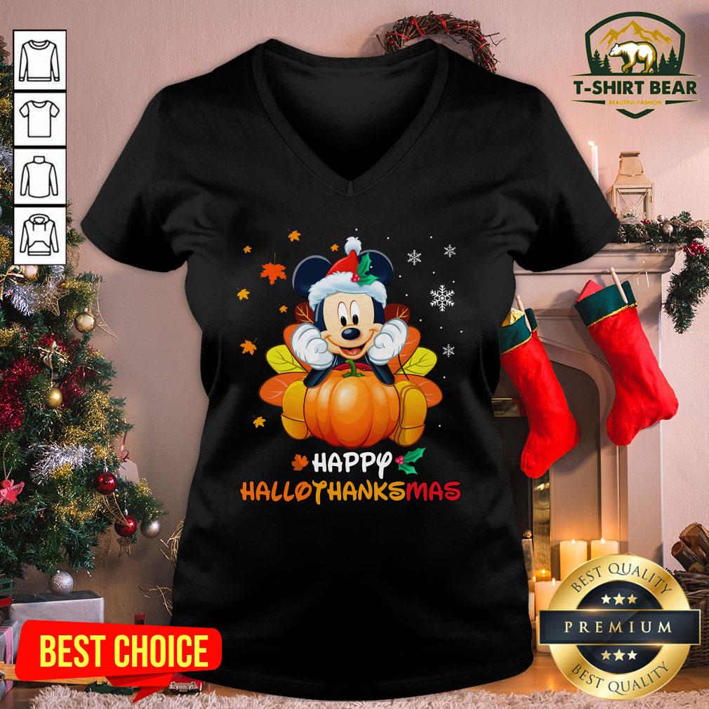 Awesome Mickey Mouse Santa Happy Hallothanksmas Shirt