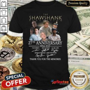 Pro The Shawshank Redemption 27th Anniversary Thank You For The Memories Signatures Shirt