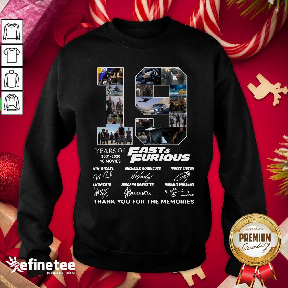Wonderful Fast And Furious 19 Years Thank You For The Memories Signatures Shirt