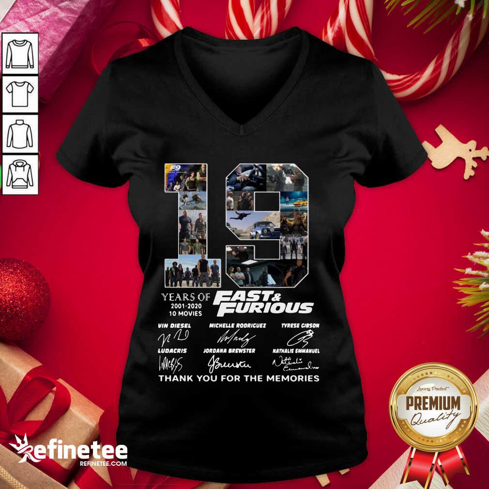 Wonderful Fast And Furious 19 Years Thank You For The Memories Signatures Shirt
