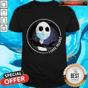Top Jack Skellington Face Mask I Hate People Shirt