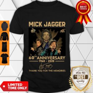 Funny Mick Jagger 60th Anniversary 1960-2020 Signatures Thank You For The Memories Shirt
