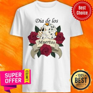 Ribbon Dia De Los Muertos Sugar Skull With Roses Shirt