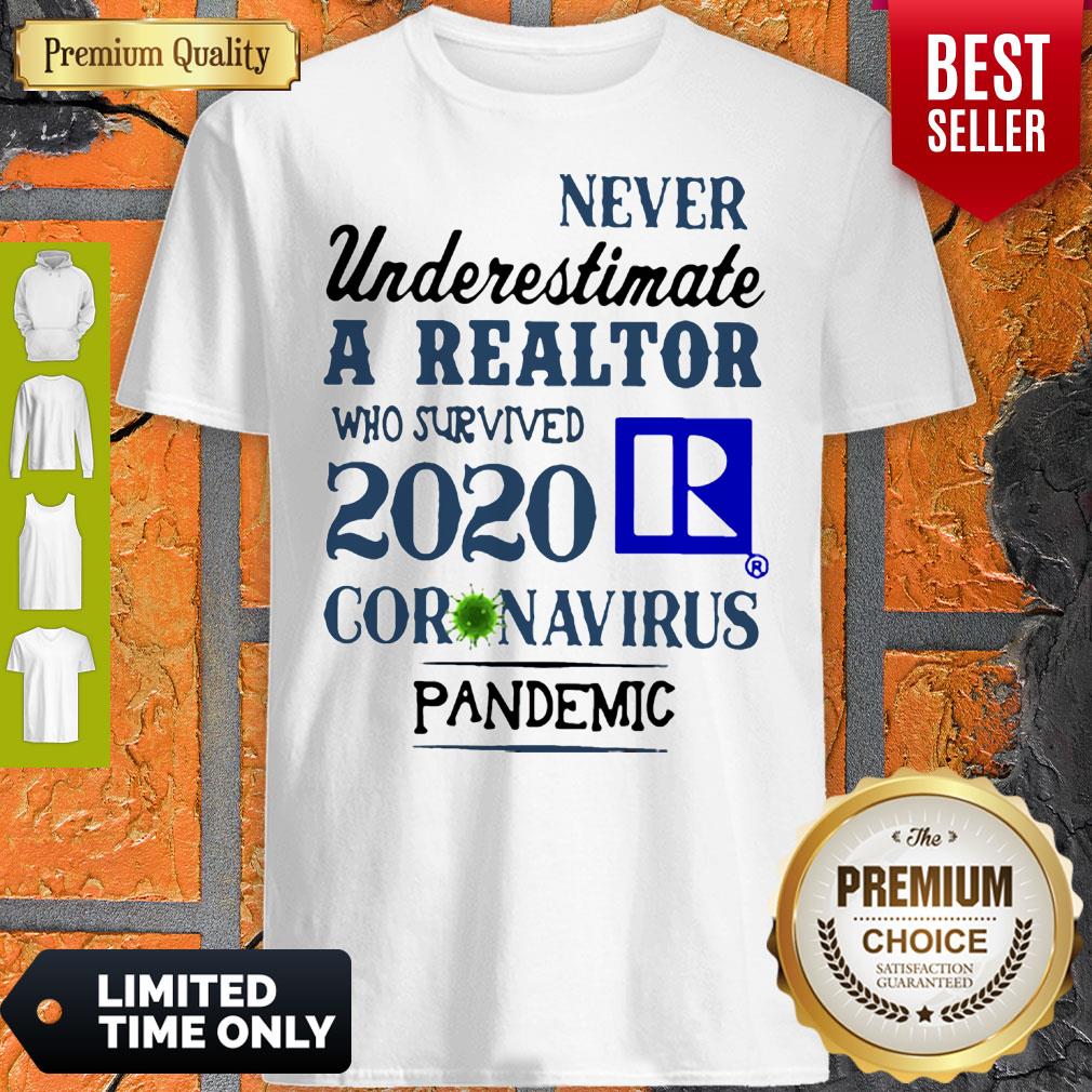Never Underestimate A Realtor Who Survived 2020 Coronavirus Shirt