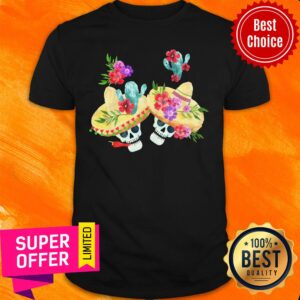 Skull Wear Sombrero Flower Catus Shirt