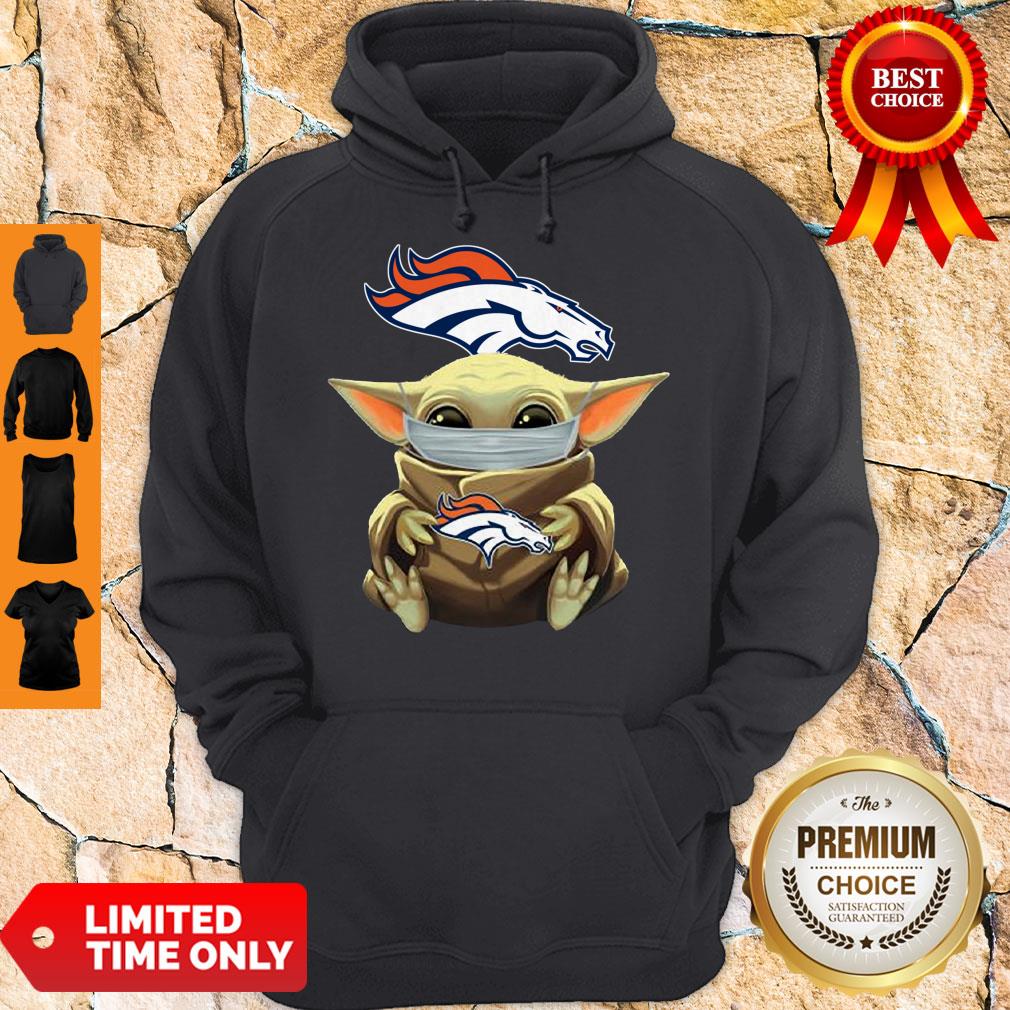 Official Baby Yoda Face Mask Denver Broncos Tee Shirt