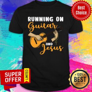 Running On Guitar And Jesus Cross Shirt