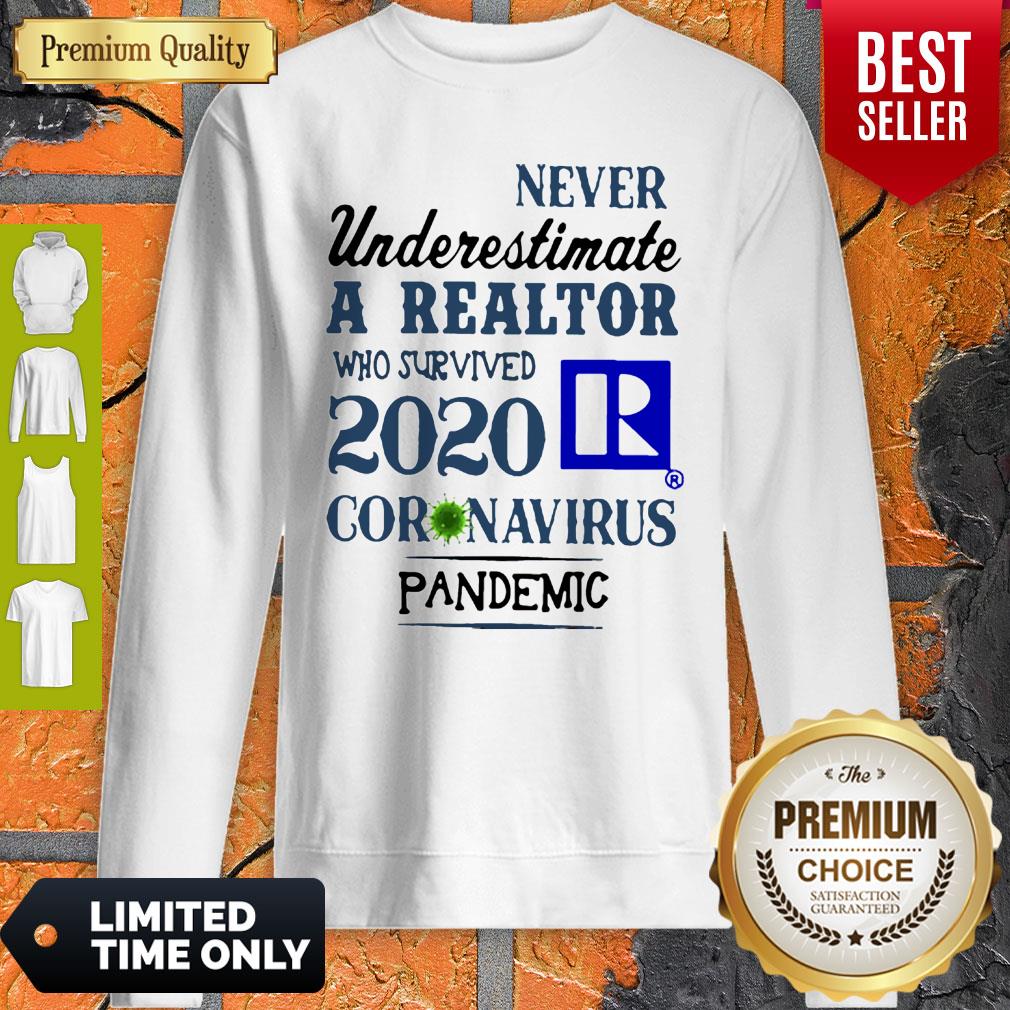 Never Underestimate A Realtor Who Survived 2020 Coronavirus Shirt