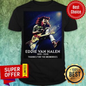 Eddie Van Halen Playing Guitar 1955 2020 Thank For The Memories Signature Shirt
