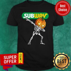 Skeleton Dabbing Halloween Pumpkin Subway Shirt