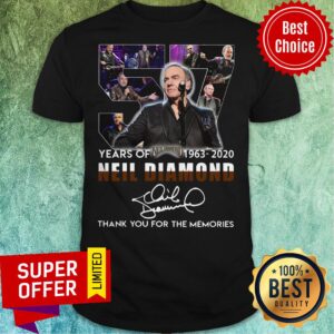 Nice 57 Years Of 1963 2020 Neil Daimond Signature Thank You For The Memories Shirt