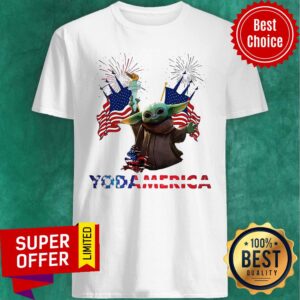 Baby Yoda America Flag Shirt