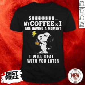 Snoopy Woodstock My Coffee And I Are Having A Moment I Will Deal T-Shirt