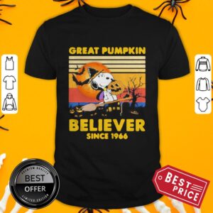 Halloween Snoopy Witch Great Pumpkin Believer Since 1966 Vintage Retro Shirt