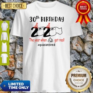 30th Birthday 2020 The Year When Shit Got Real Quarantined COVID-19 Shirt