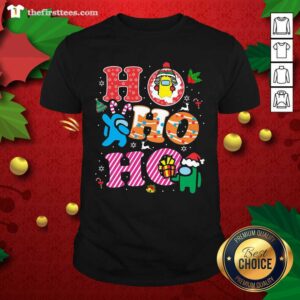 Colorful Imposter Among Us Ho Ho Ho Merry Christmas Shirt