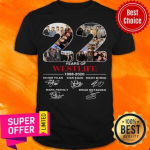 22 Years Of Westlife 1998 2020 Signatures Shane Filan Kian Egan Nicky Byrne Mark Feehily Brian Shirt