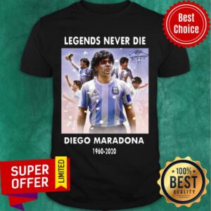 Official Diego Maradona Argentina Football Legend Never Die Shirt