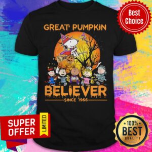 Nice The Peanuts Snoopy Great Pumpkin Believer Since 1966 Shirt
