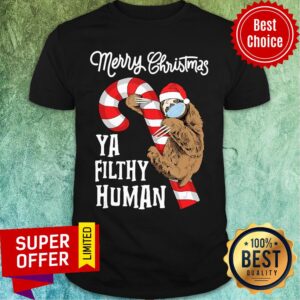 Sloth Merry Christmas Sloth Face Mask Santa Xmas Tree Shirt