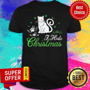 I Hate Christmas Cat Paw Cat Shirt