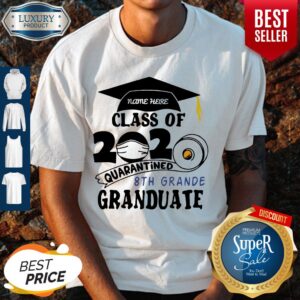 Top Name Here Class Of 2020 Quarantined 8th Grande Granduate Black Shirt