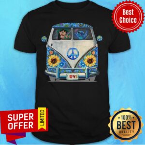 Top Stitch And Lilo Hippie Peace Car Sunflower Shirt