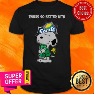 Top Snoopy Hug Sprite Lemon Lime Things Go Better With Sprite Shirt