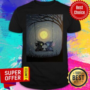 Nice Stitch And Toothless Talking To The Moon Shirt