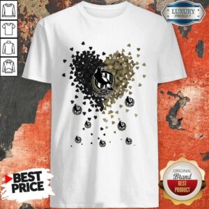 Nice Love Collingwood Magpies Logo Hearts Shirt