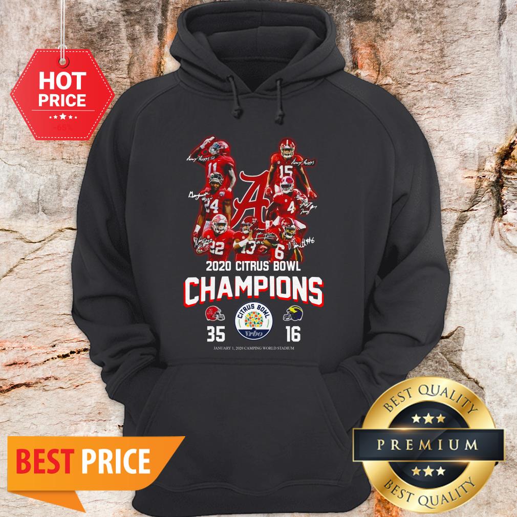 Alabama Crimson Tide 2020 Citrus Bowl Champions Signatures 35 16 Shirt