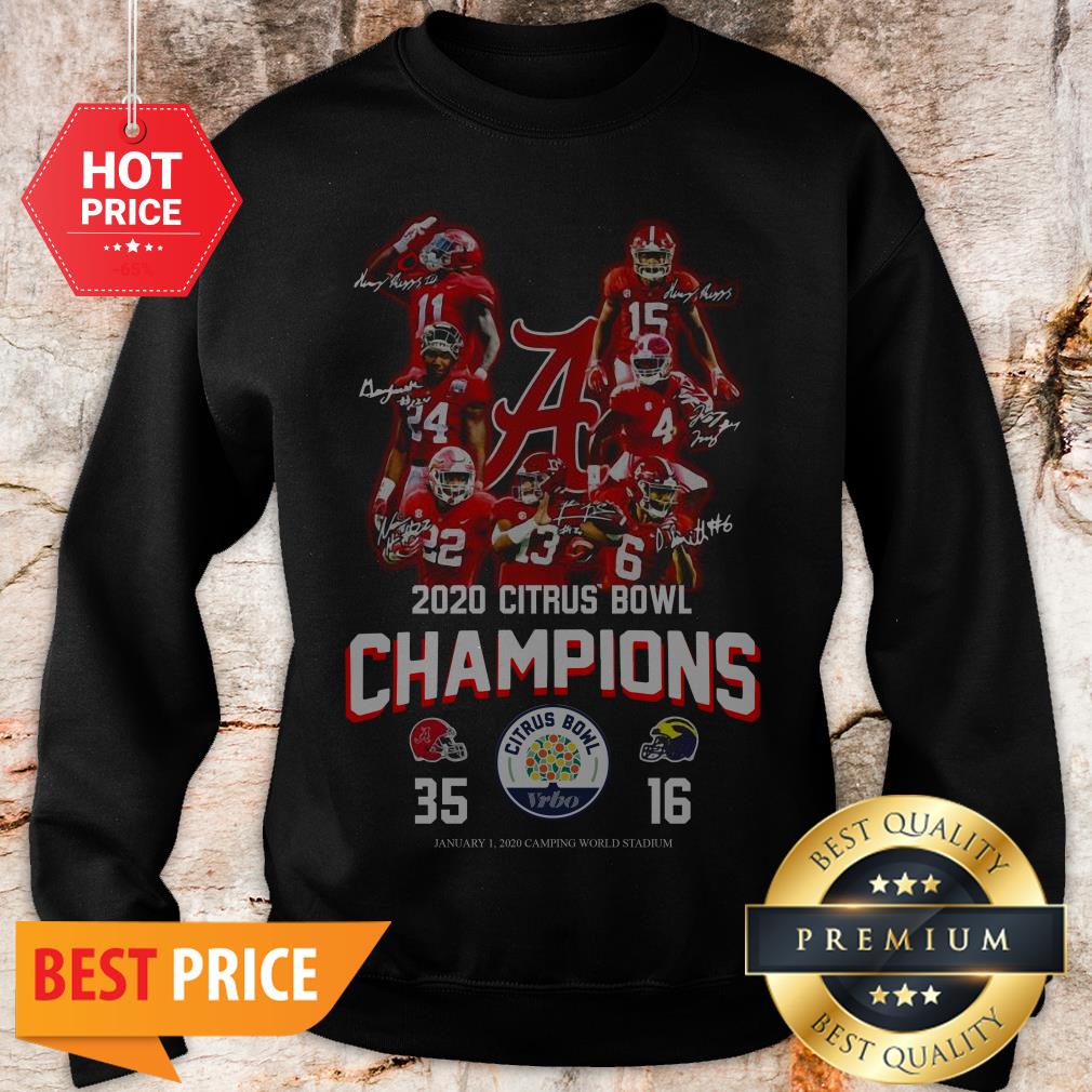 Alabama Crimson Tide 2020 Citrus Bowl Champions Signatures 35 16 Shirt
