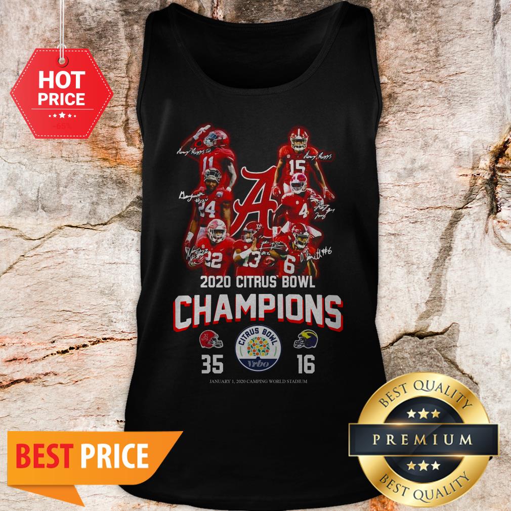 Alabama Crimson Tide 2020 Citrus Bowl Champions Signatures 35 16 Shirt