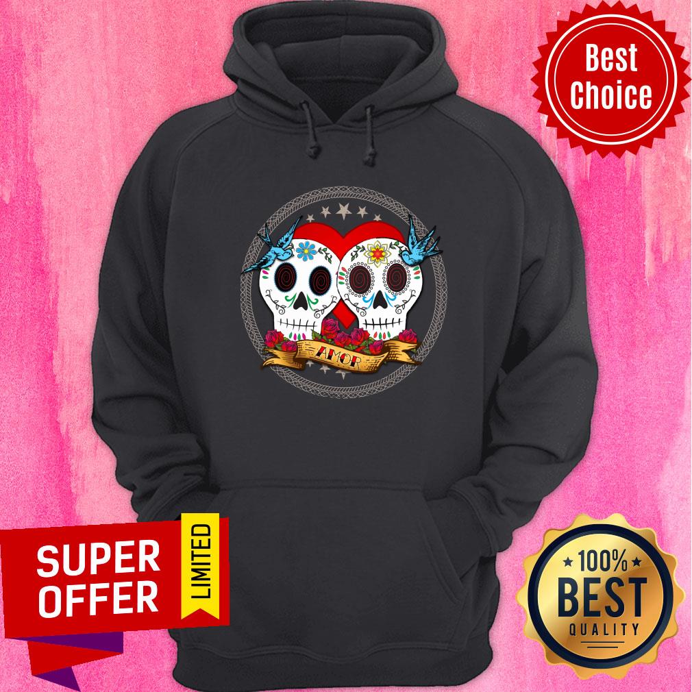 Amor Sugar Skull Couple Dia De Muertos Shirt