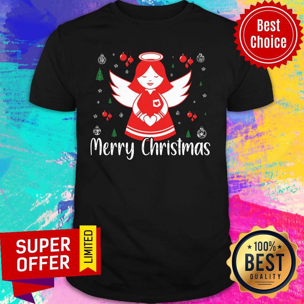 Angle Merry Christmas Heart Shirt