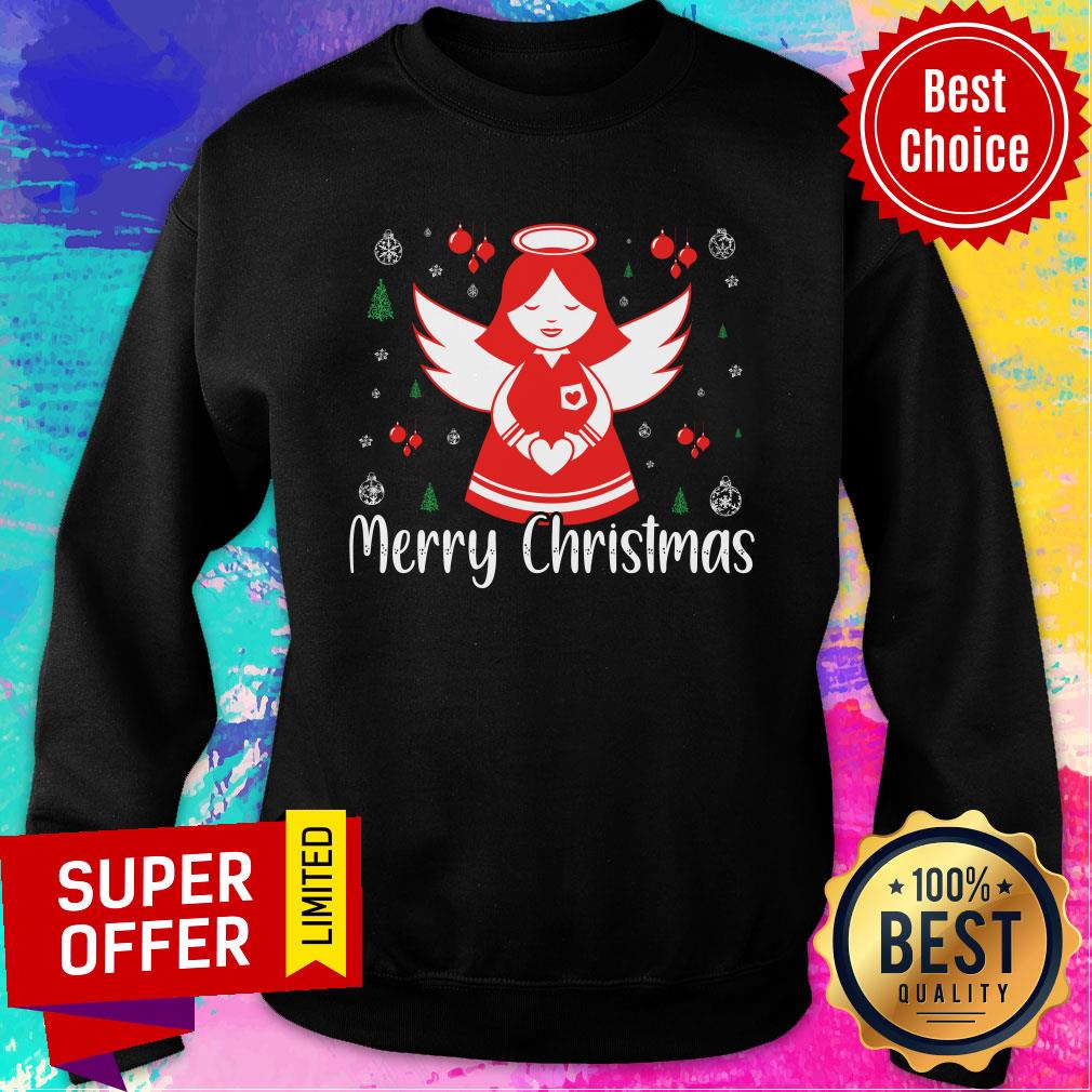 Angle Merry Christmas Heart Shirt